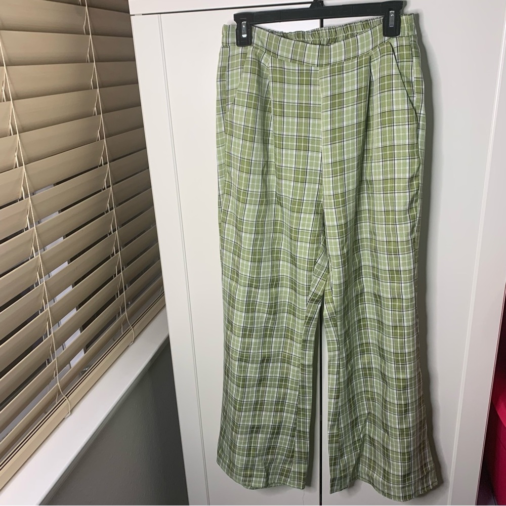 Shein Polyester 70’s Inspired Bell Bottom Plaid Pants